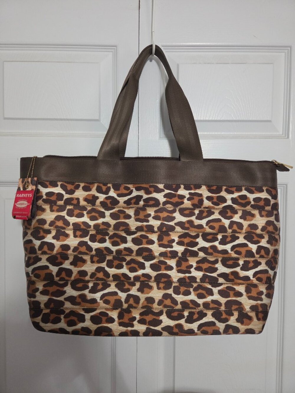 Harveys Seatbelt Leopard Print Large Boat Tote Bag